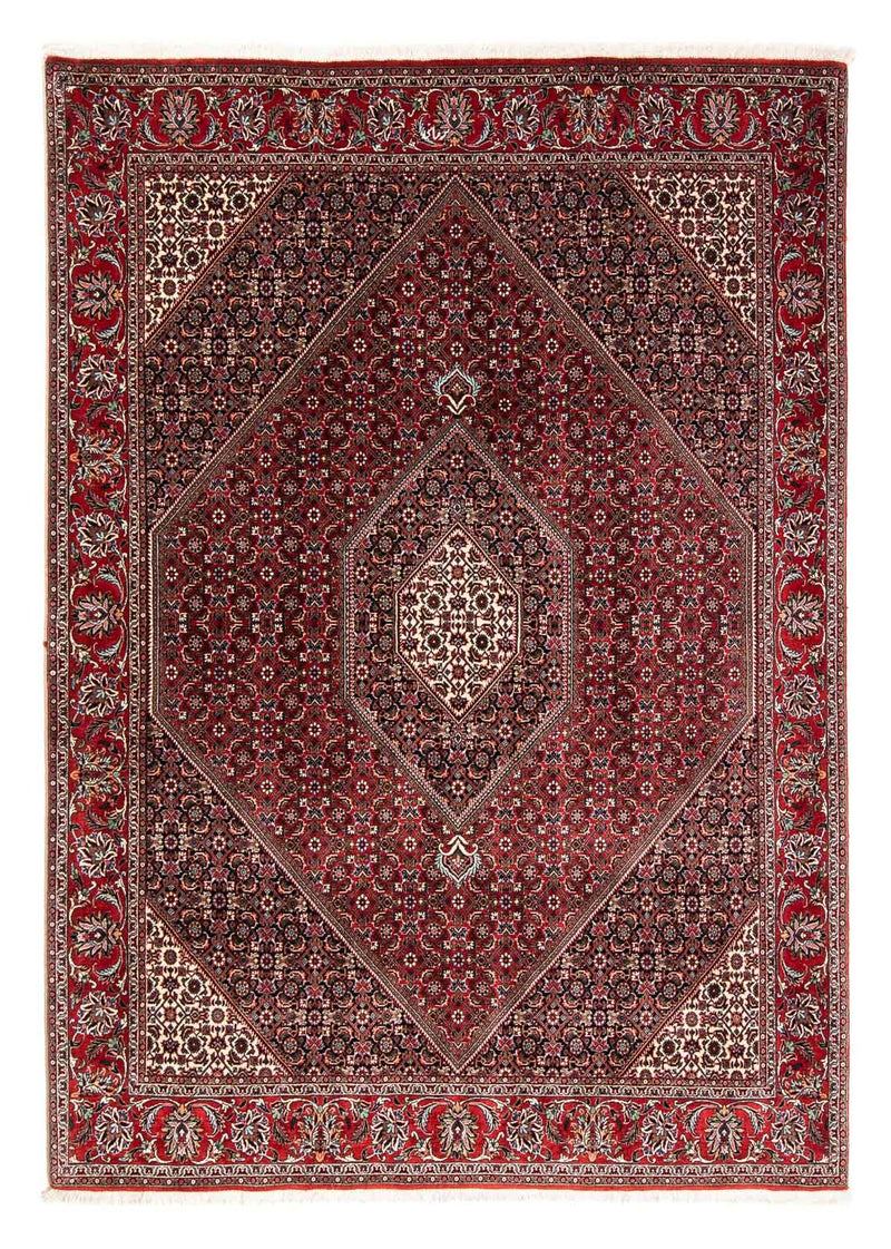 Persisk tæppe - Bijar - 235 x 170 cm - mørkerød
