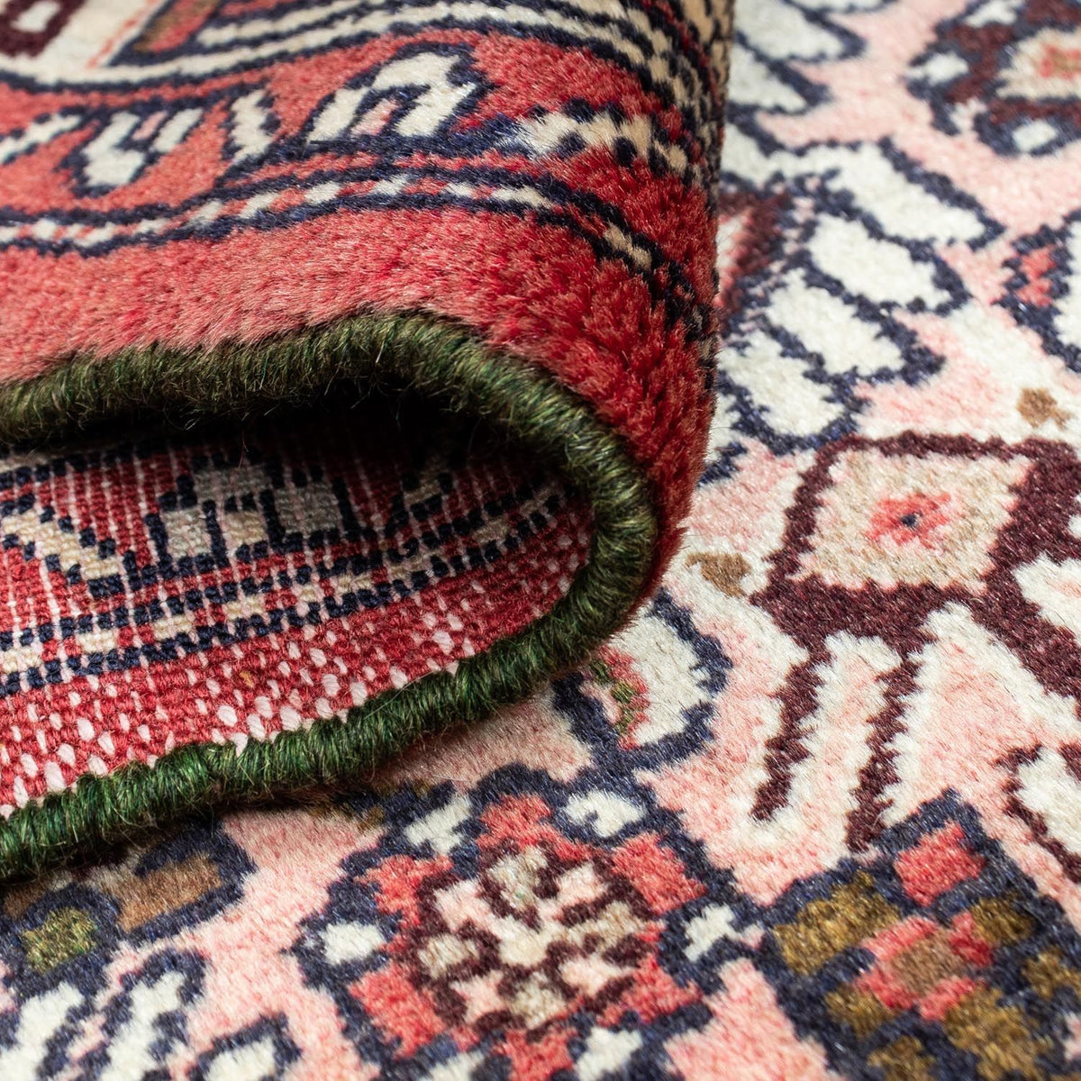 Persisk tæppe - Nomadisk - 121 x 80 cm - lysrød