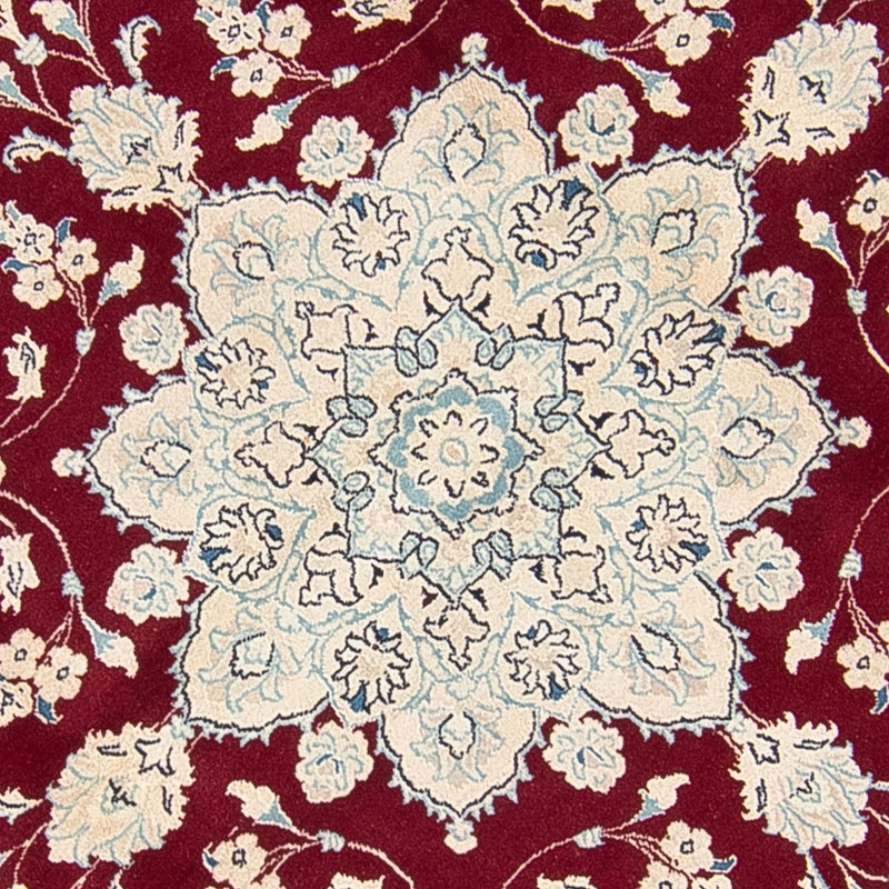 Persisk tæppe - Nain rundt  - 245 x 245 cm - mørkerød