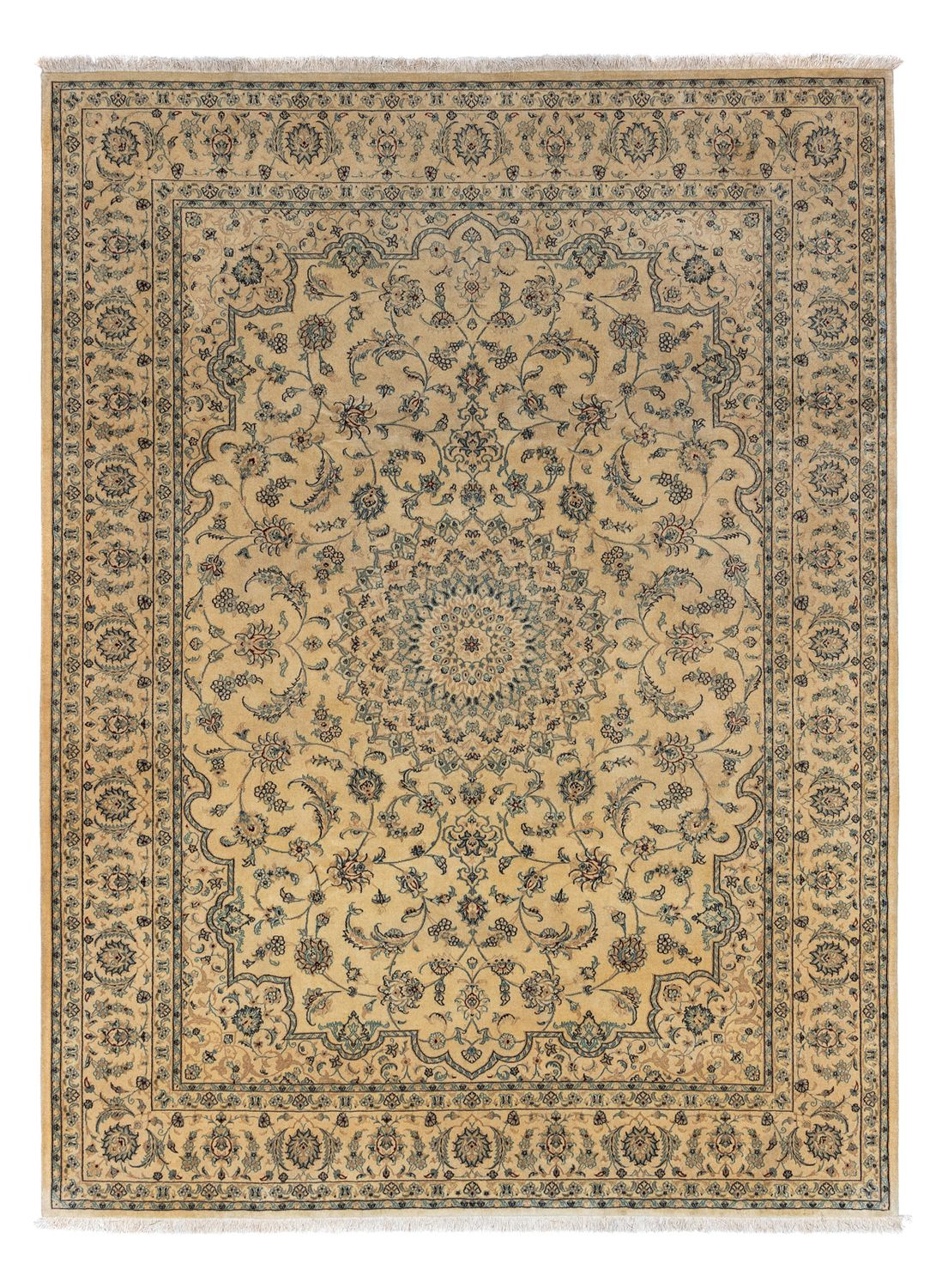 Persisk tæppe - Nain - Royal - 344 x 250 cm - lys brun