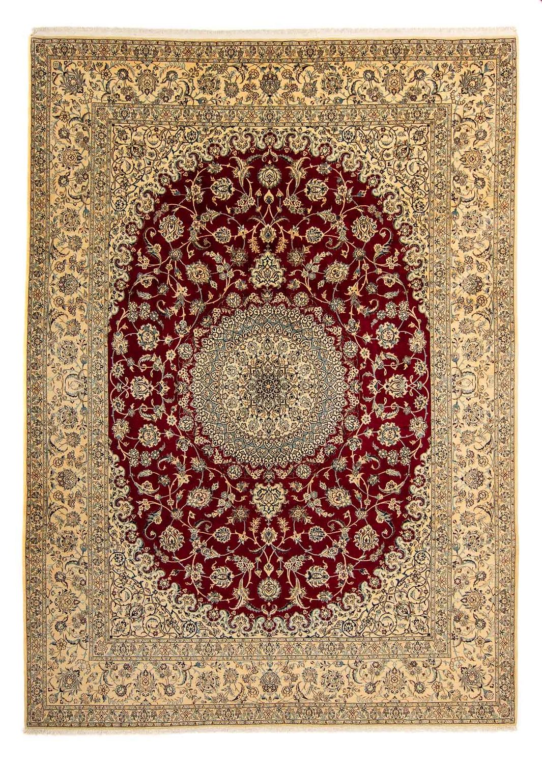 Persisk tæppe - Nain - Royal - 408 x 300 cm - mørkerød