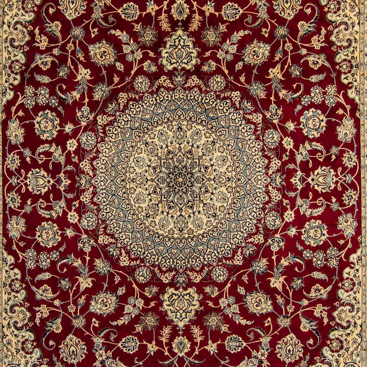 Persisk tæppe - Nain - Royal - 408 x 300 cm - mørkerød