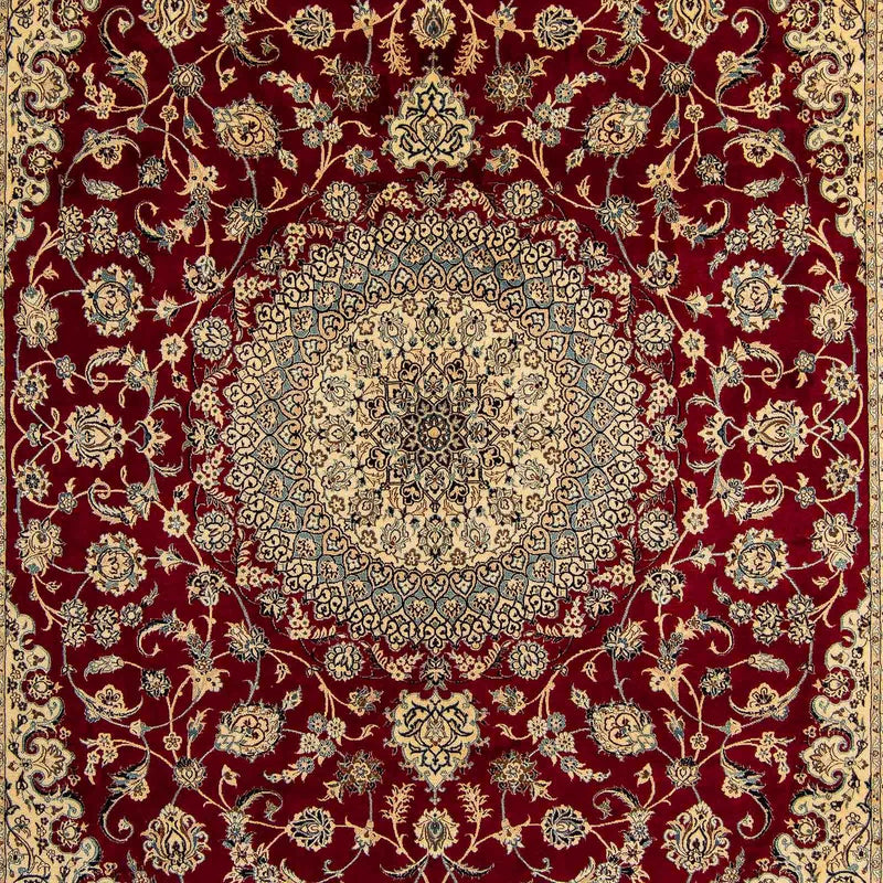 Persisk tæppe - Nain - Royal - 408 x 300 cm - mørkerød