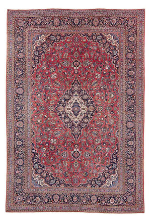 Persisk tæppe - Keshan - 338 x 230 cm - lysrød