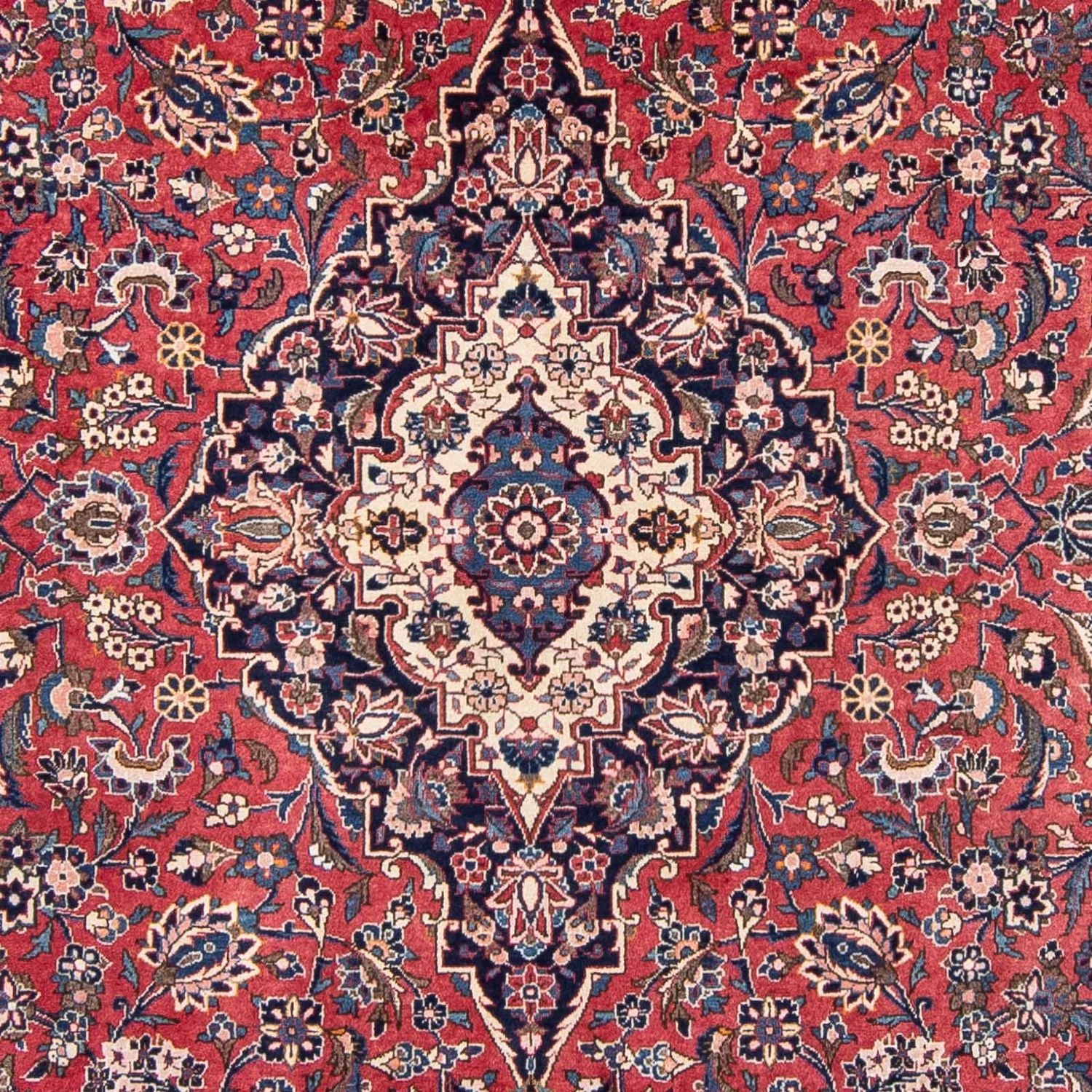 Persisk tæppe - Keshan - 338 x 230 cm - lysrød
