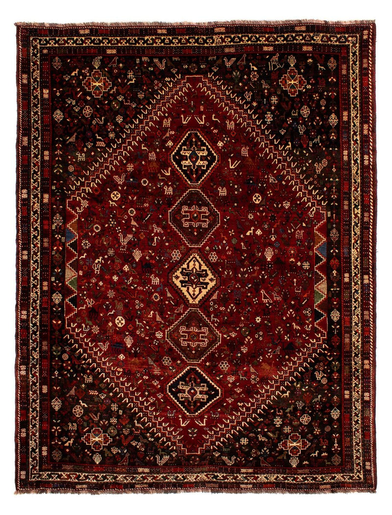 Persisk tæppe - Nomadisk - 310 x 228 cm - mørkerød