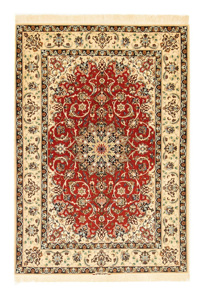 Persisk tæppe - Isfahan - Premium - 164 x 112 cm - rød
