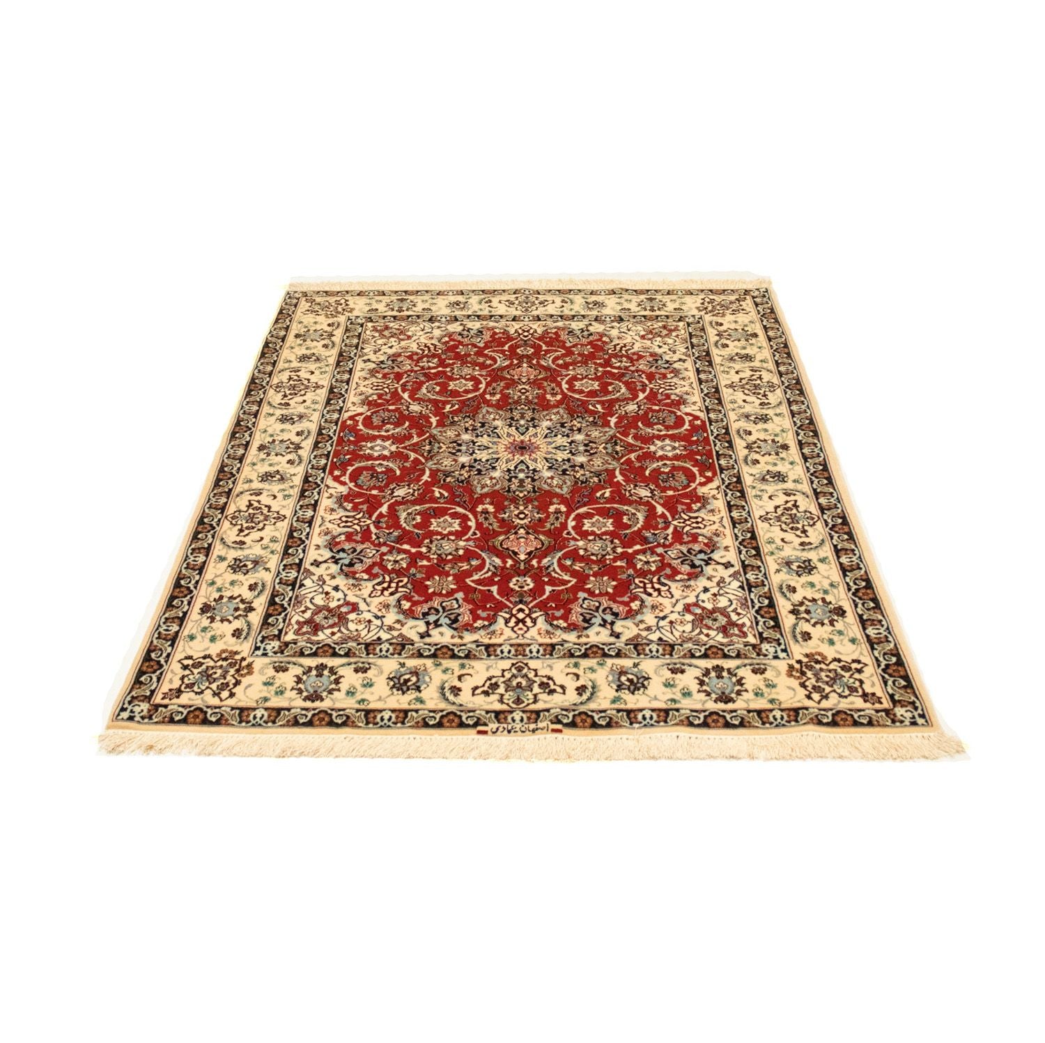 Persisk tæppe - Isfahan - Premium - 164 x 112 cm - rød