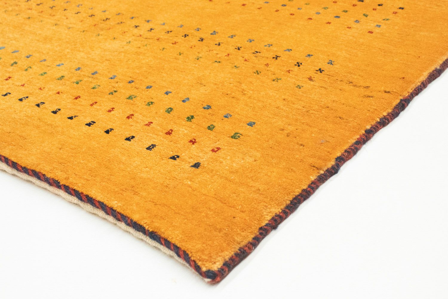 Løber Gabbeh Tæppe - Loribaft Persisk - 197 x 83 cm - guld