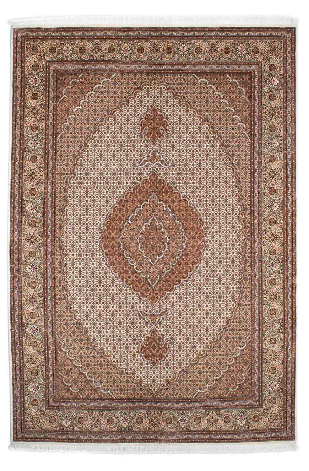 Persisk tæppe - Tabriz - 250 x 168 cm - lys brun