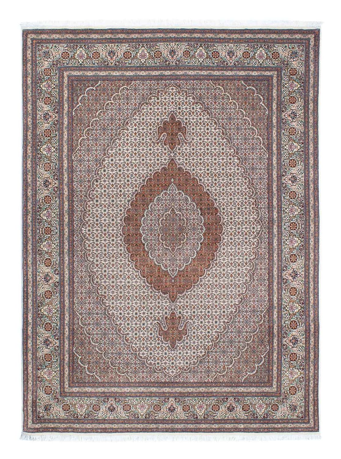 Persisk tæppe - Tabriz - 212 x 153 cm - lys brun