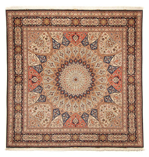 Persisk tæppe - Tabriz - Royal firkantet  - 253 x 250 cm - lys brun