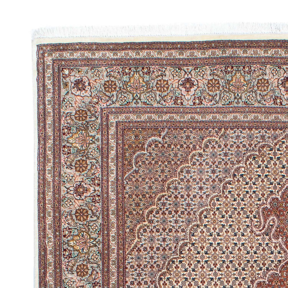 Persisk tæppe - Tabriz - 202 x 150 cm - lys brun