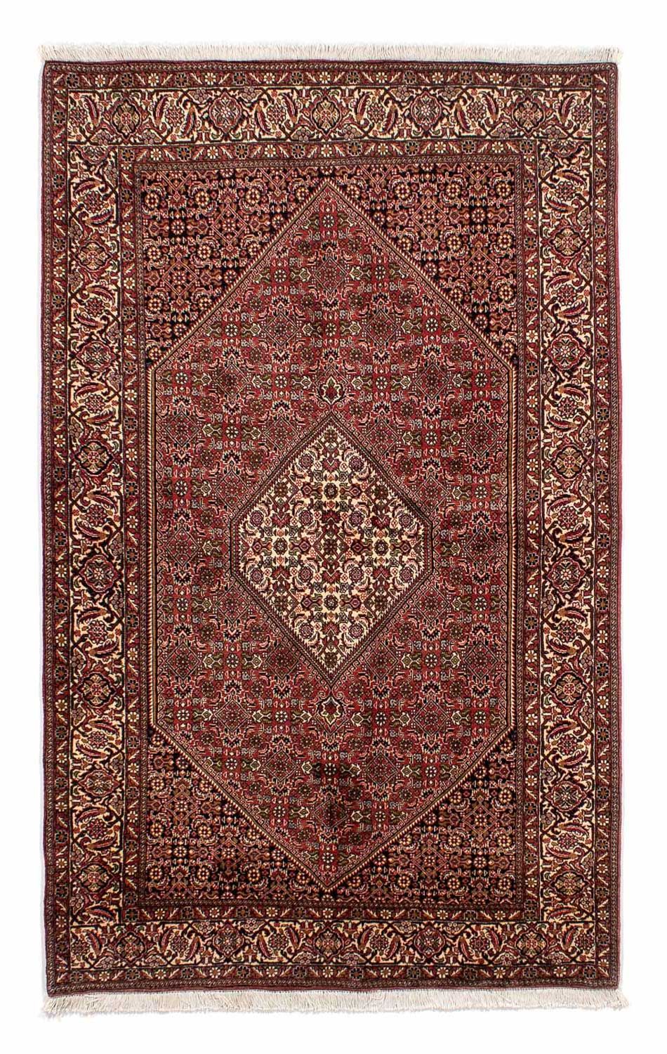 Persisk tæppe - Bijar - 235 x 140 cm - lysrød
