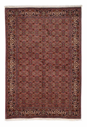 Persisk tæppe - Bijar - 246 x 170 cm - mørkerød