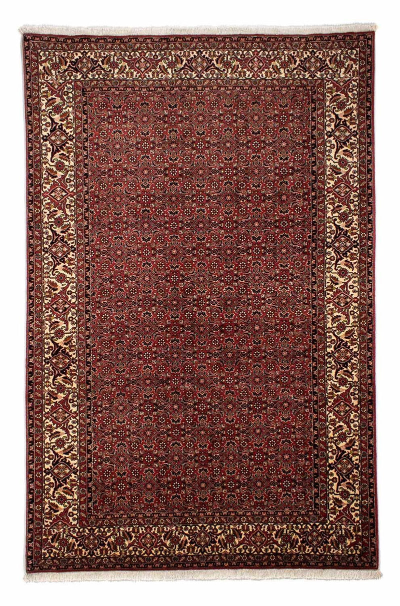 Persisk tæppe - Bijar - 297 x 197 cm - mørkerød