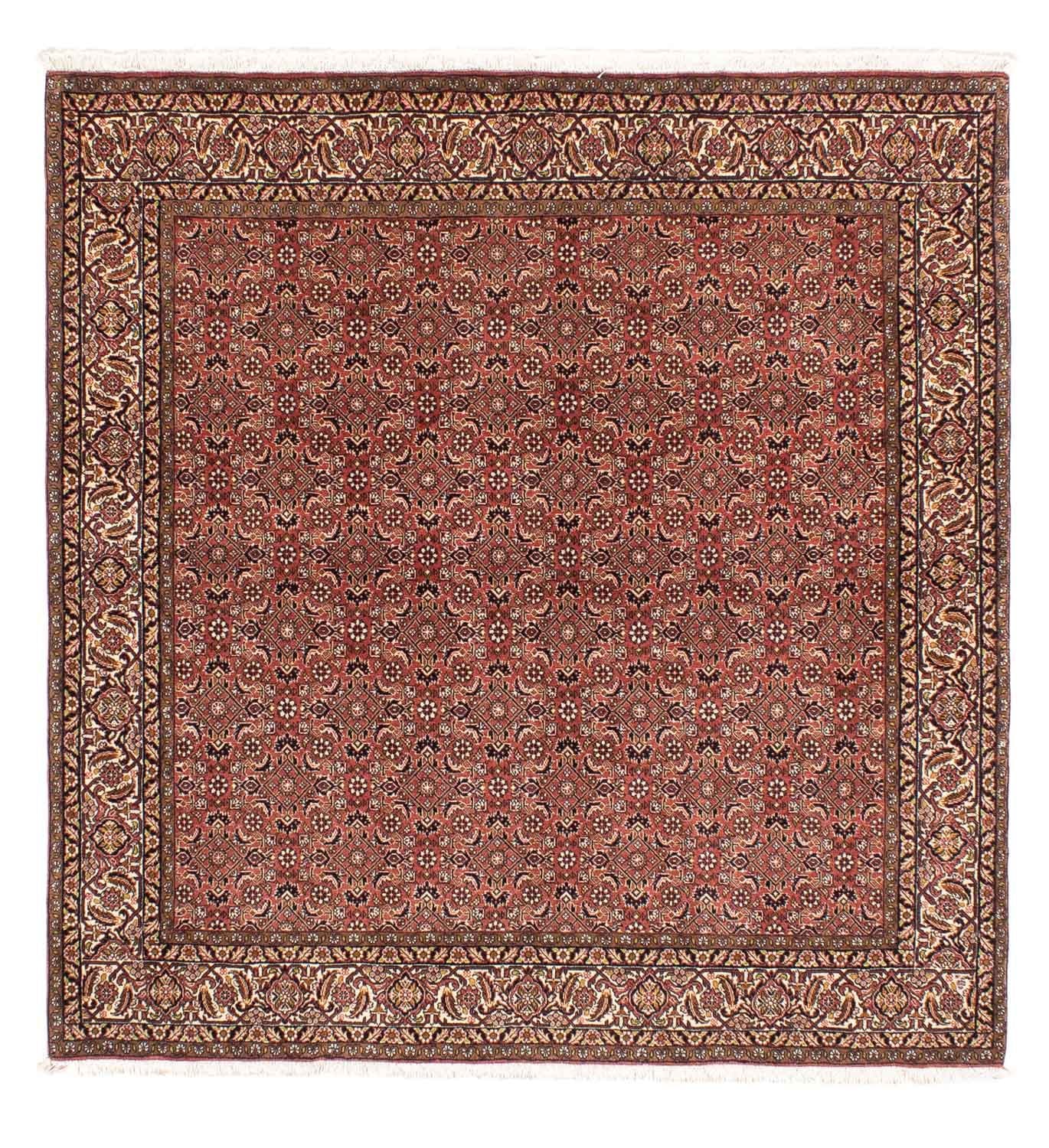 Persisk tæppe - Bijar firkantet  - 200 x 195 cm - lysrød
