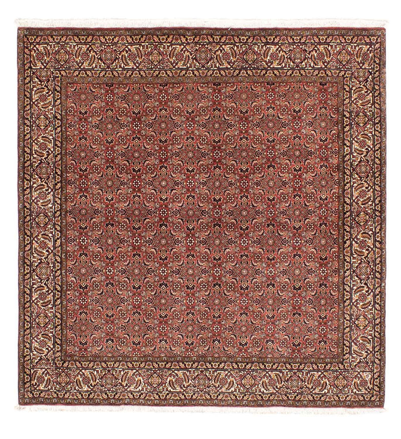 Persisk tæppe - Bijar firkantet  - 200 x 195 cm - lysrød