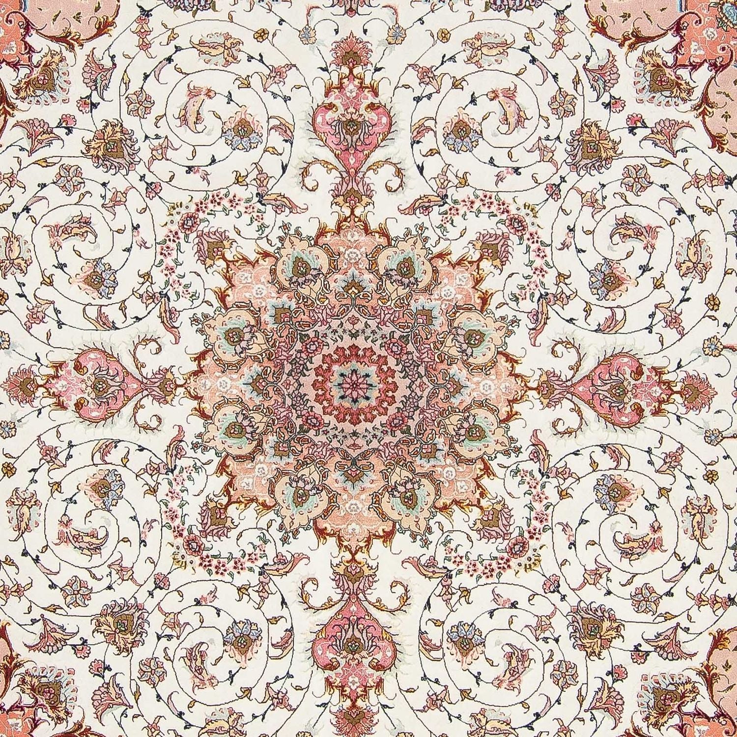 Persisk tæppe - Tabriz - Royal firkantet  - 300 x 298 cm - beige