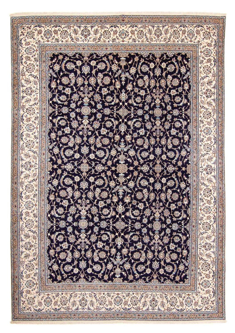 Persisk tæppe - Nain - Premium - 430 x 310 cm - mørkeblå