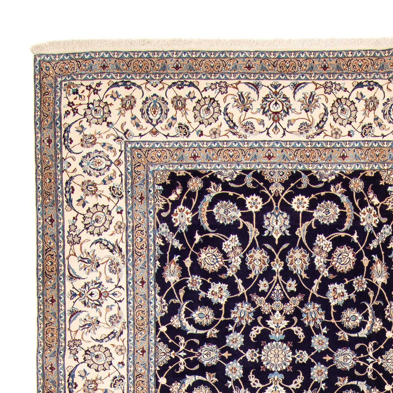 Persisk tæppe - Nain - Premium - 430 x 310 cm - mørkeblå