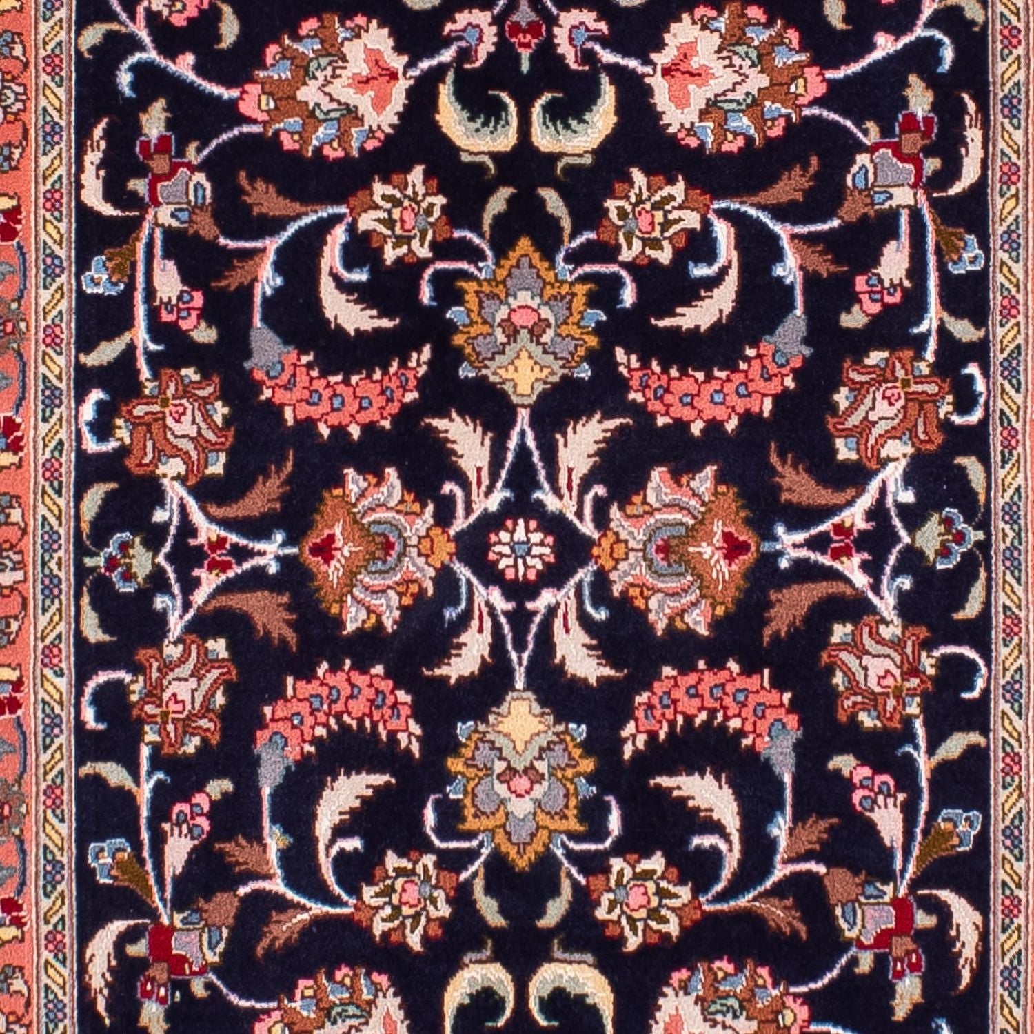 Løber Persisk tæppe - Tabriz - Royal - 298 x 65 cm - mørkeblå