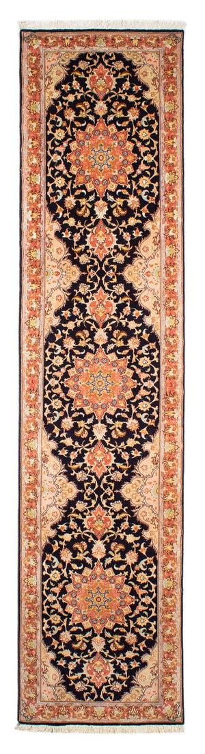 Løber Persisk tæppe - Tabriz - Royal - 295 x 68 cm - mørkeblå
