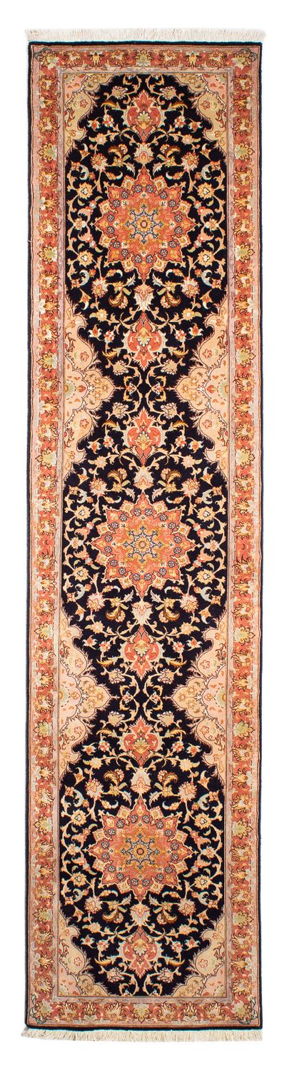 Løber Persisk tæppe - Tabriz - Royal - 295 x 68 cm - mørkeblå