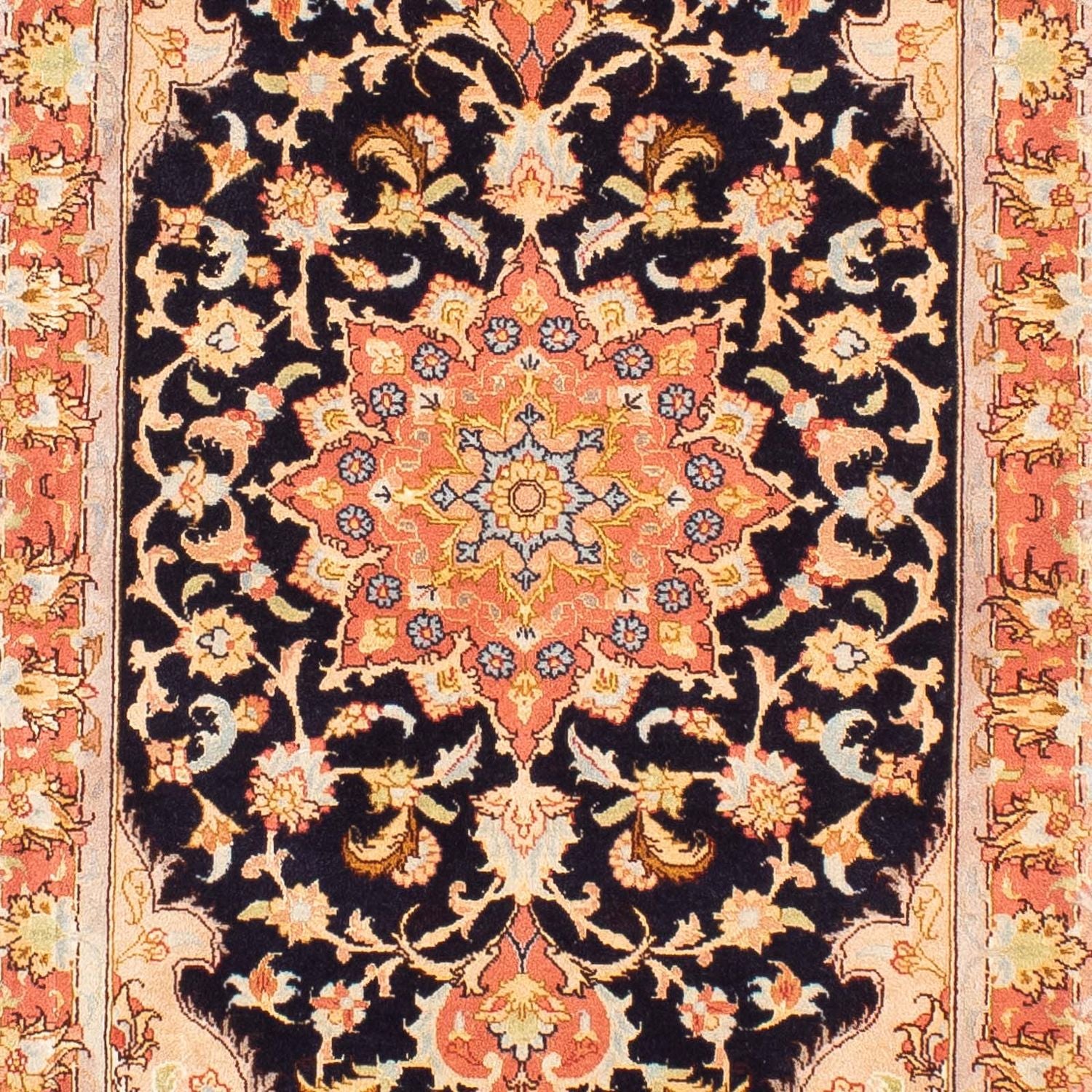 Løber Persisk tæppe - Tabriz - Royal - 295 x 68 cm - mørkeblå
