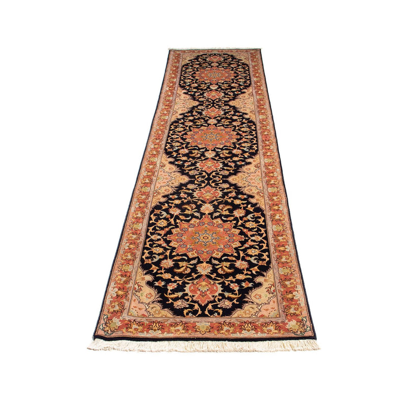 Løber Persisk tæppe - Tabriz - Royal - 295 x 68 cm - mørkeblå