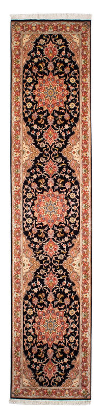 Løber Persisk tæppe - Tabriz - Royal - 303 x 68 cm - mørkeblå