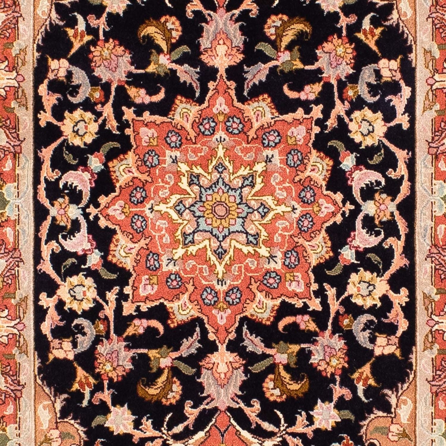 Løber Persisk tæppe - Tabriz - Royal - 303 x 68 cm - mørkeblå