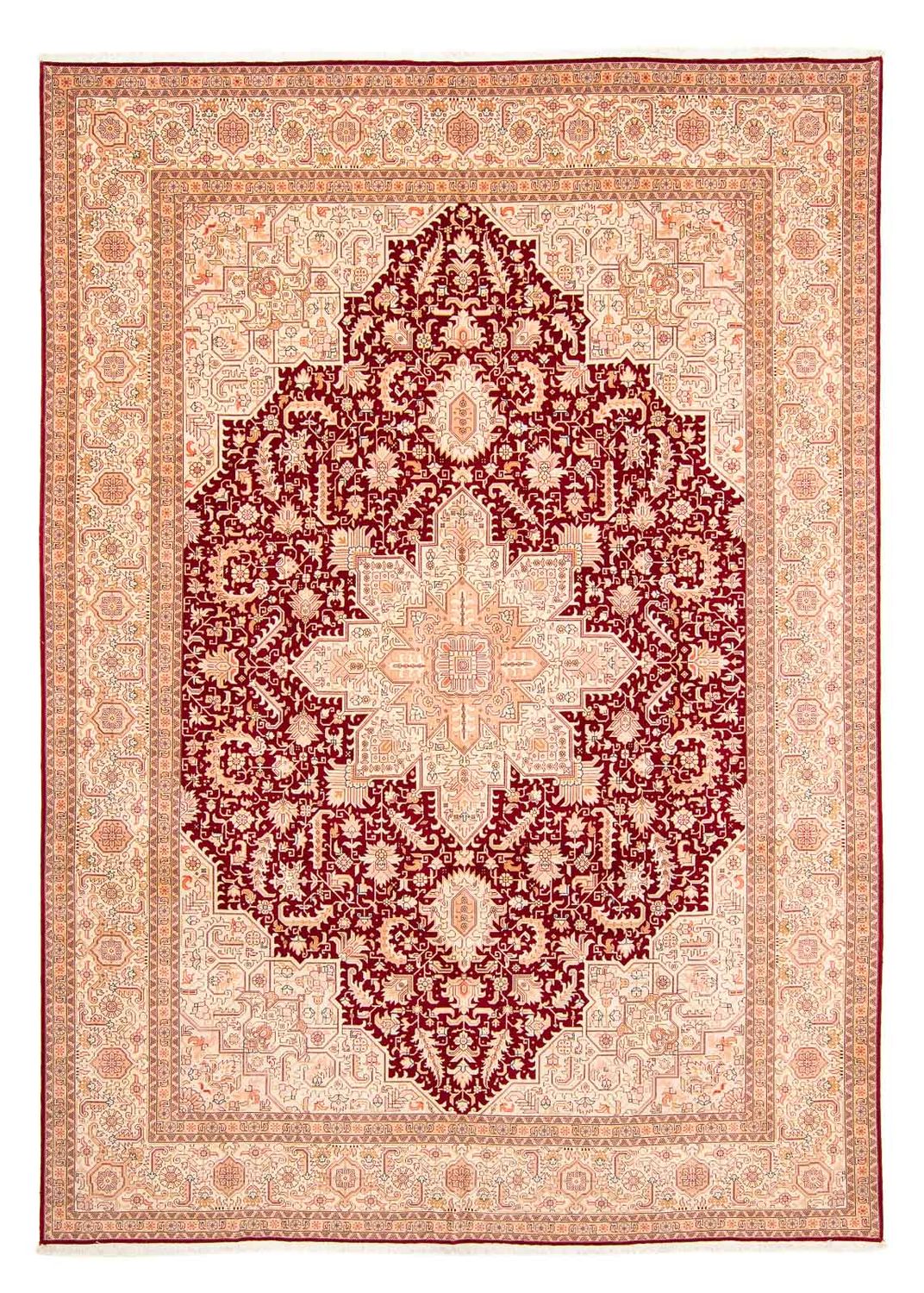 Persisk tæppe - Tabriz - Royal - 400 x 298 cm - mørkerød
