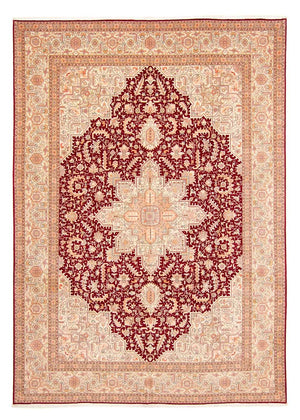 Persisk tæppe - Tabriz - Royal - 400 x 298 cm - mørkerød