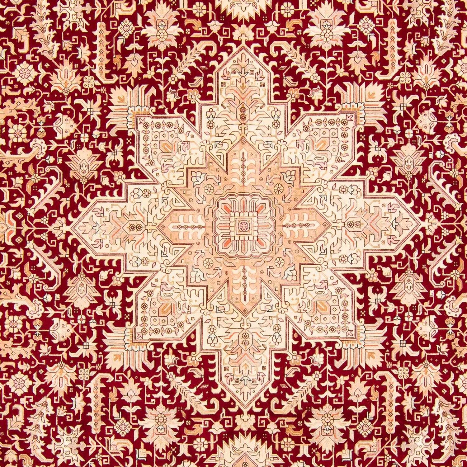 Persisk tæppe - Tabriz - Royal - 400 x 298 cm - mørkerød