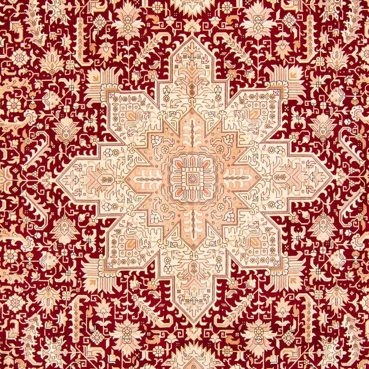 Persisk tæppe - Tabriz - Royal - 400 x 298 cm - mørkerød