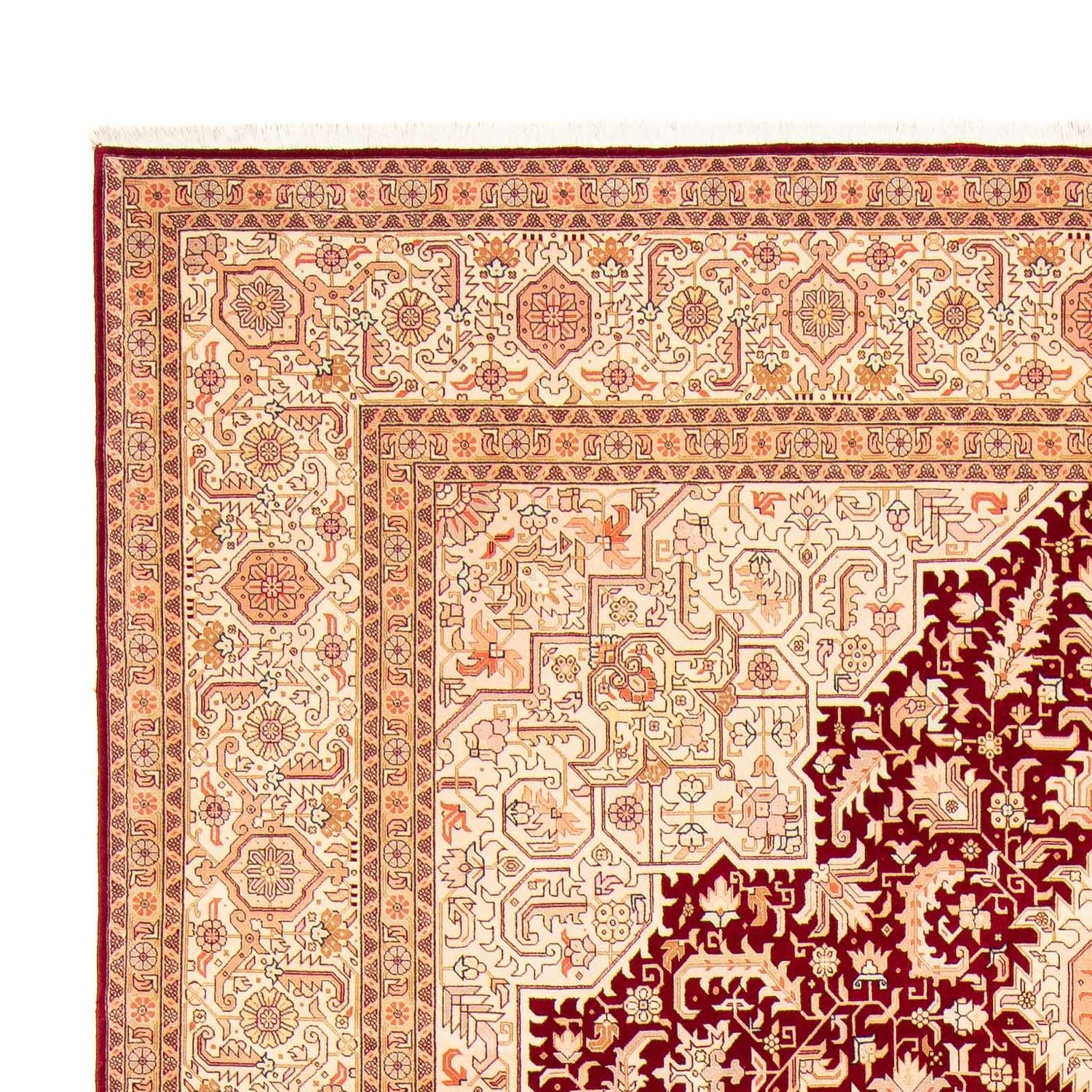 Persisk tæppe - Tabriz - Royal - 400 x 298 cm - mørkerød