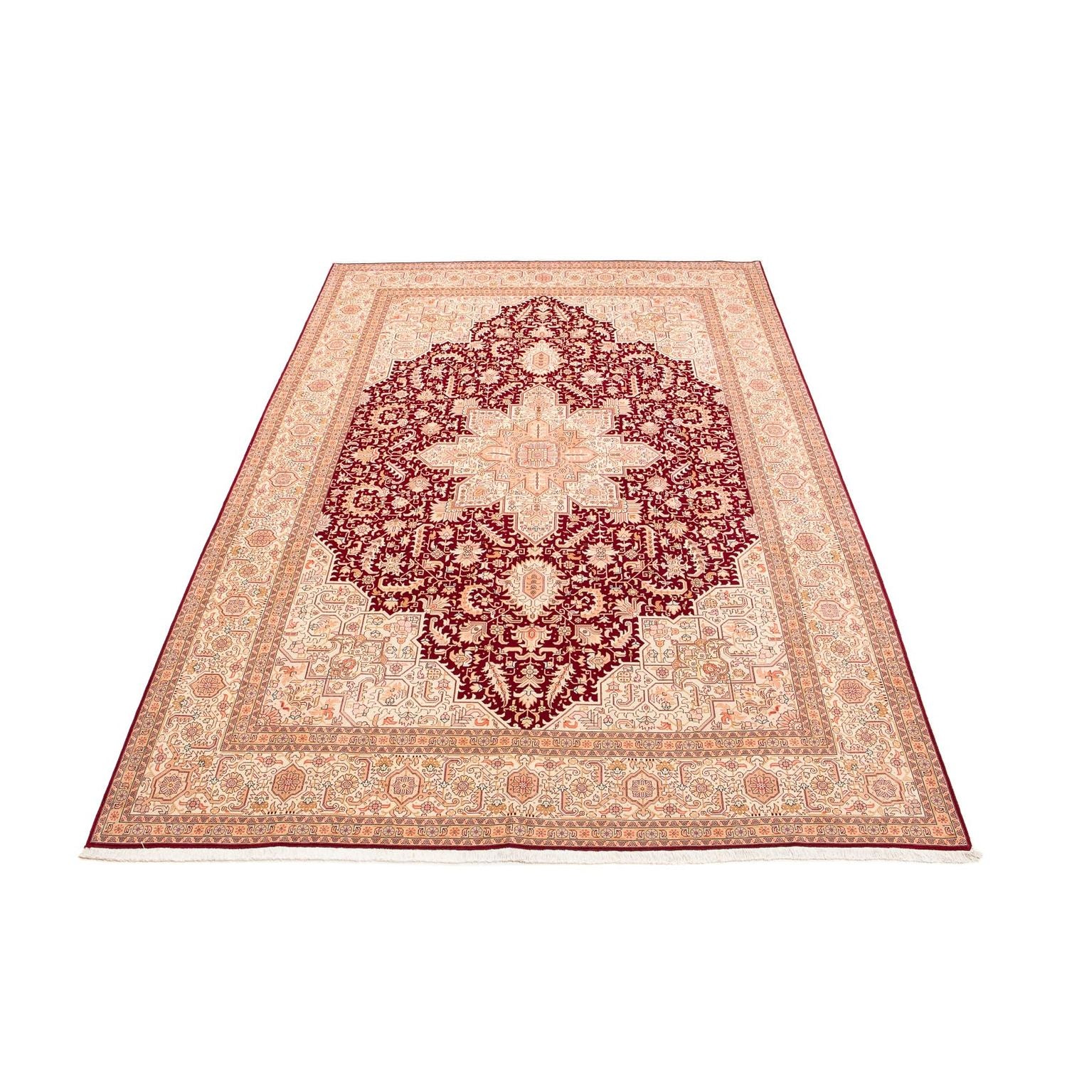 Persisk tæppe - Tabriz - Royal - 400 x 298 cm - mørkerød
