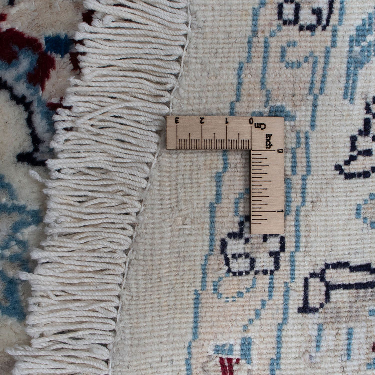 Persisk tæppe - Nain rundt  - 300 x 300 cm - mørkerød