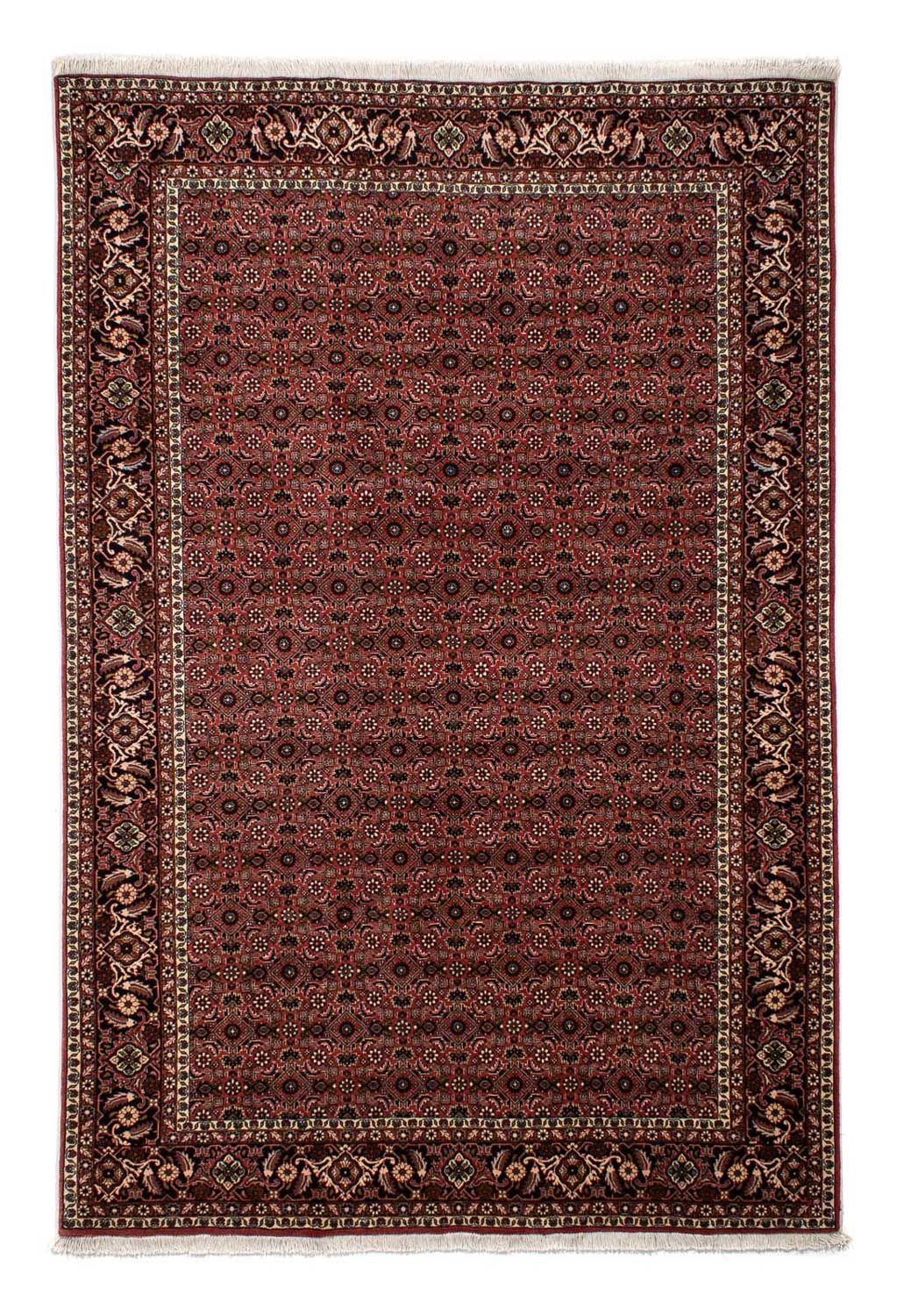 Persisk tæppe - Bijar - 295 x 196 cm - mørkerød