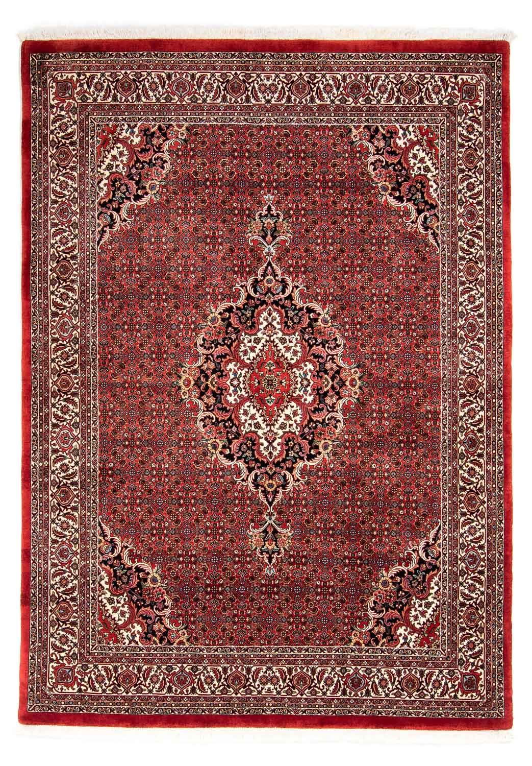 Persisk tæppe - Bijar - 233 x 168 cm - mørkerød
