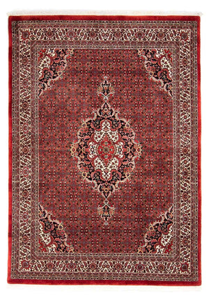 Persisk tæppe - Bijar - 233 x 168 cm - mørkerød