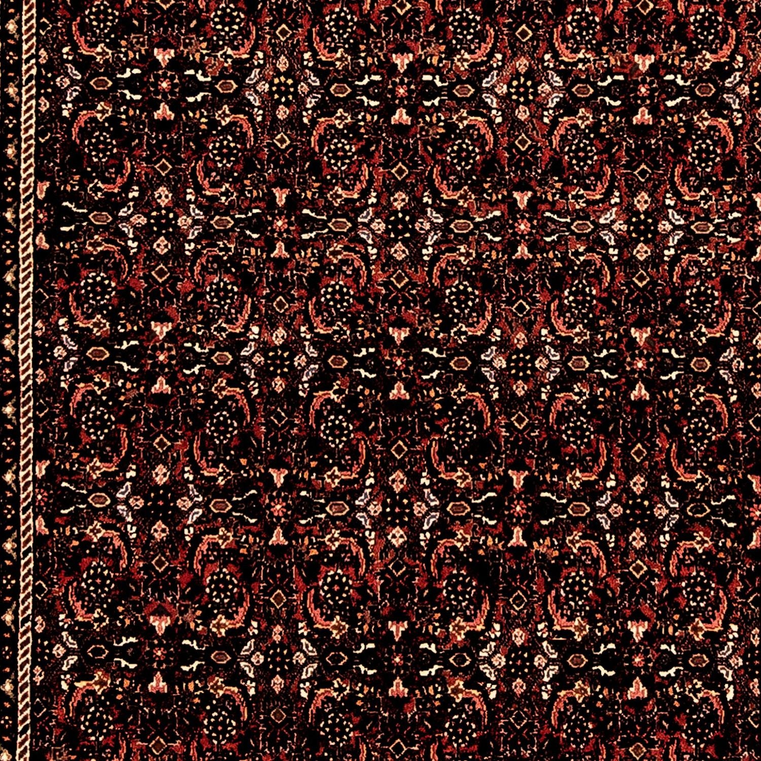 Løber Persisk tæppe - Bijar - 293 x 100 cm - mørkerød