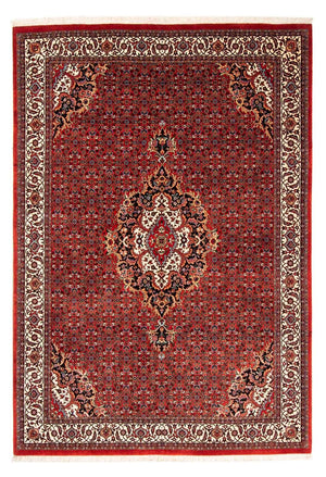 Persisk tæppe - Bijar - 242 x 168 cm - mørkerød