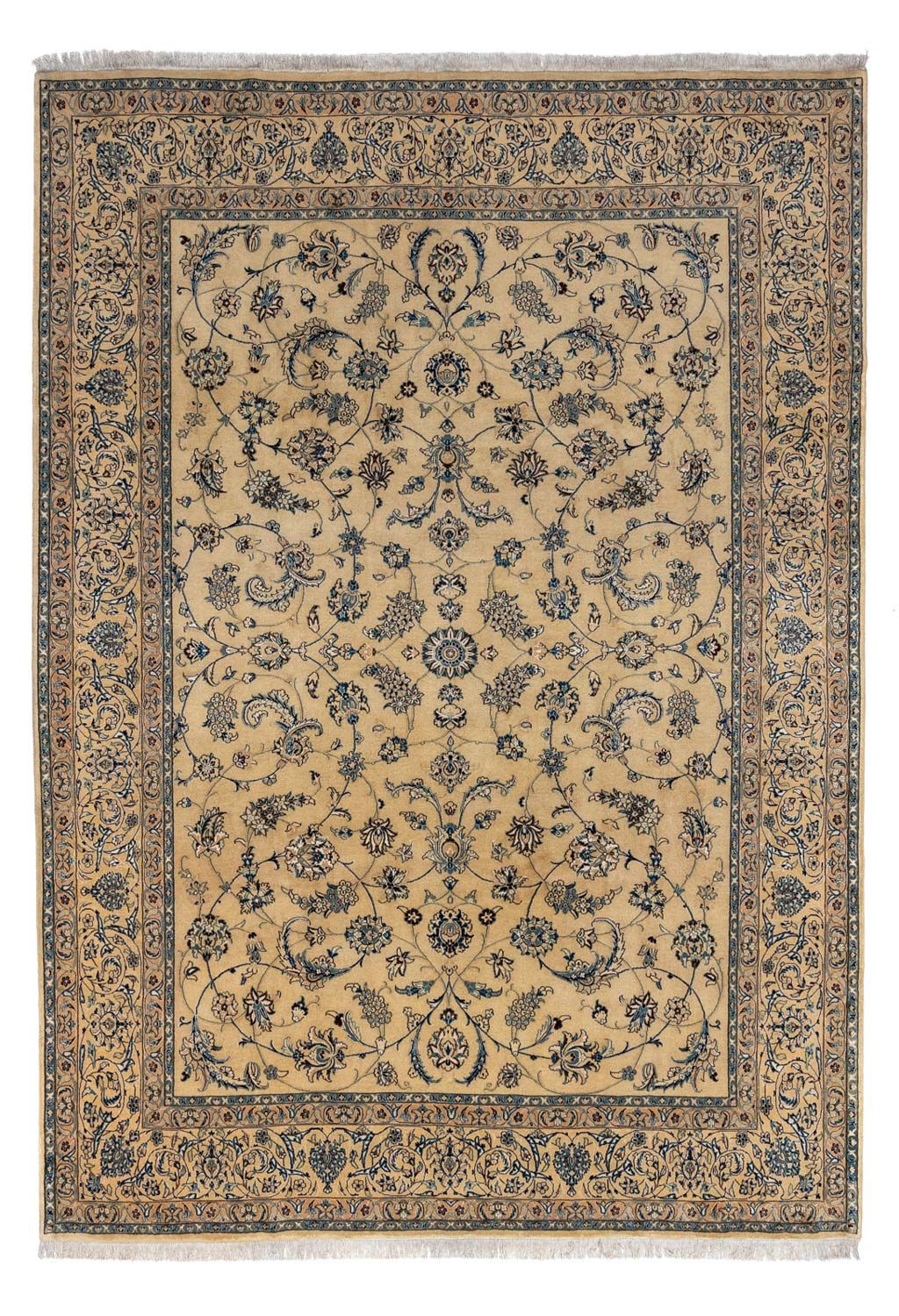 Persisk tæppe - Nain - Royal - 343 x 247 cm - lys brun