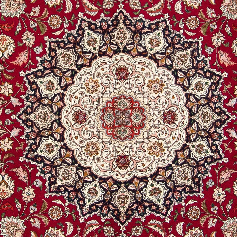 Persisk tæppe - Tabriz - Royal firkantet  - 306 x 302 cm - mørkerød