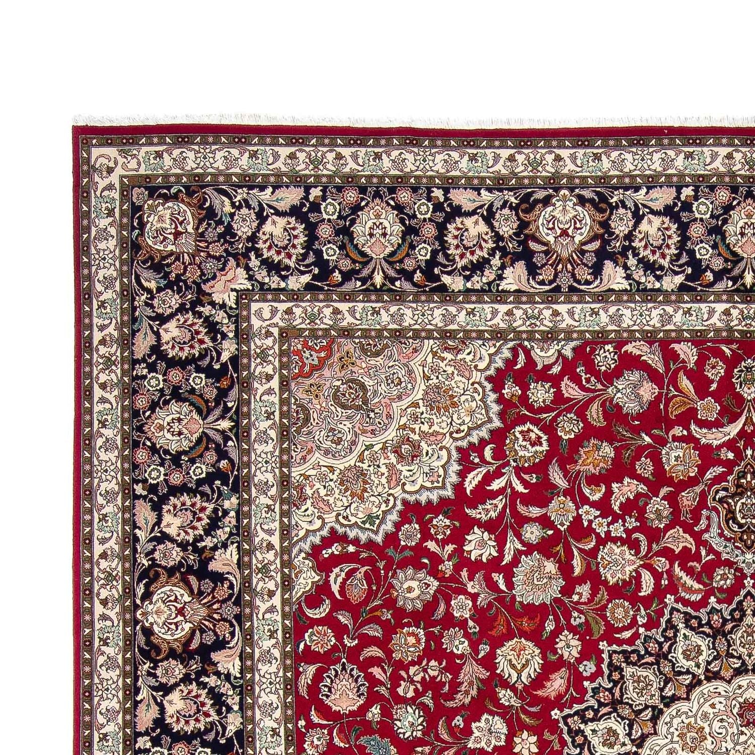 Persisk tæppe - Tabriz - Royal firkantet  - 306 x 302 cm - mørkerød