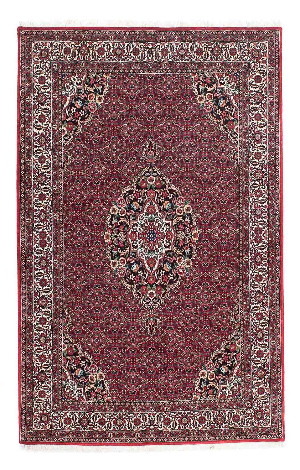 Persisk tæppe - Bijar - 233 x 140 cm - mørkerød