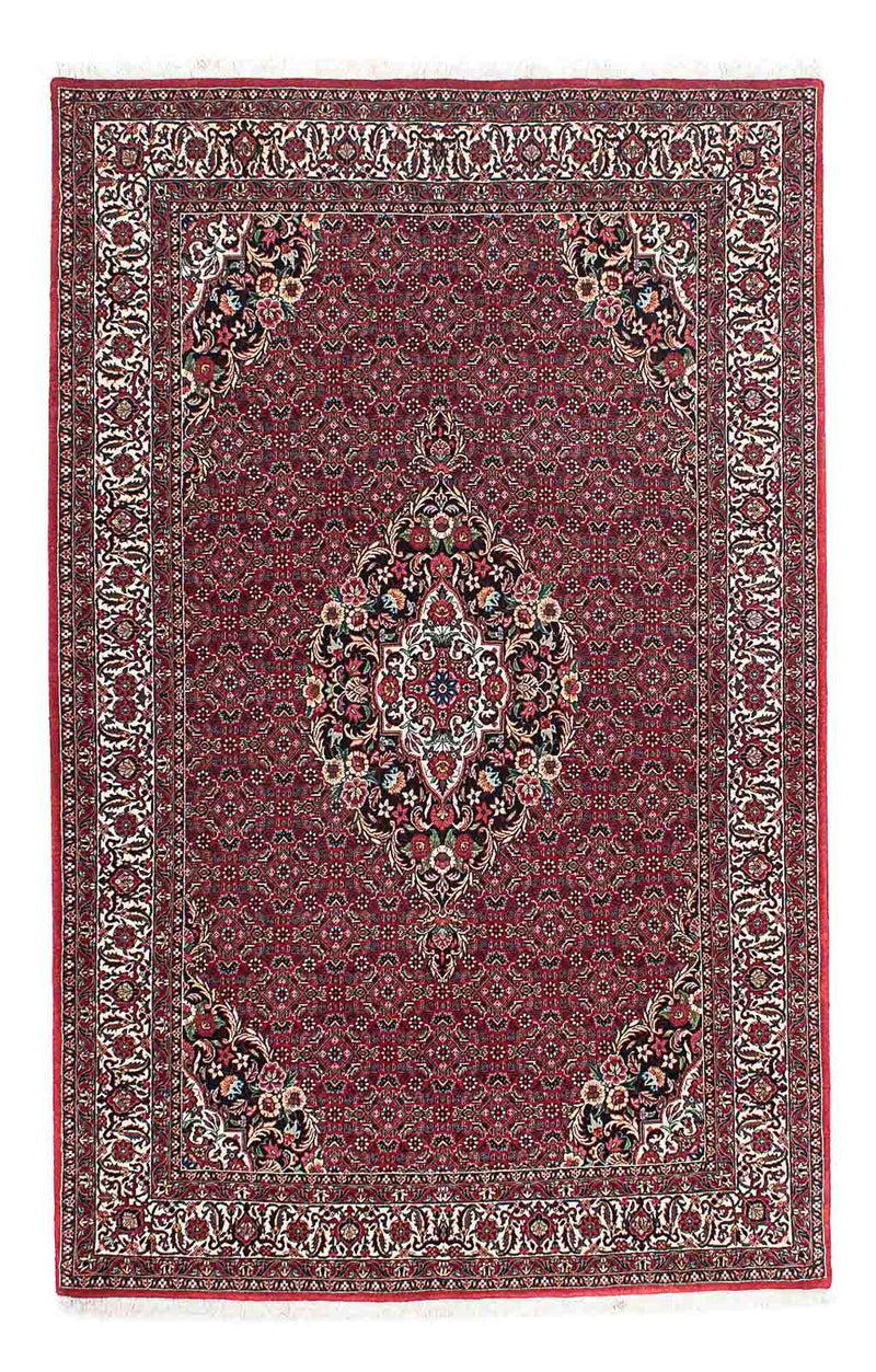 Persisk tæppe - Bijar - 233 x 140 cm - mørkerød