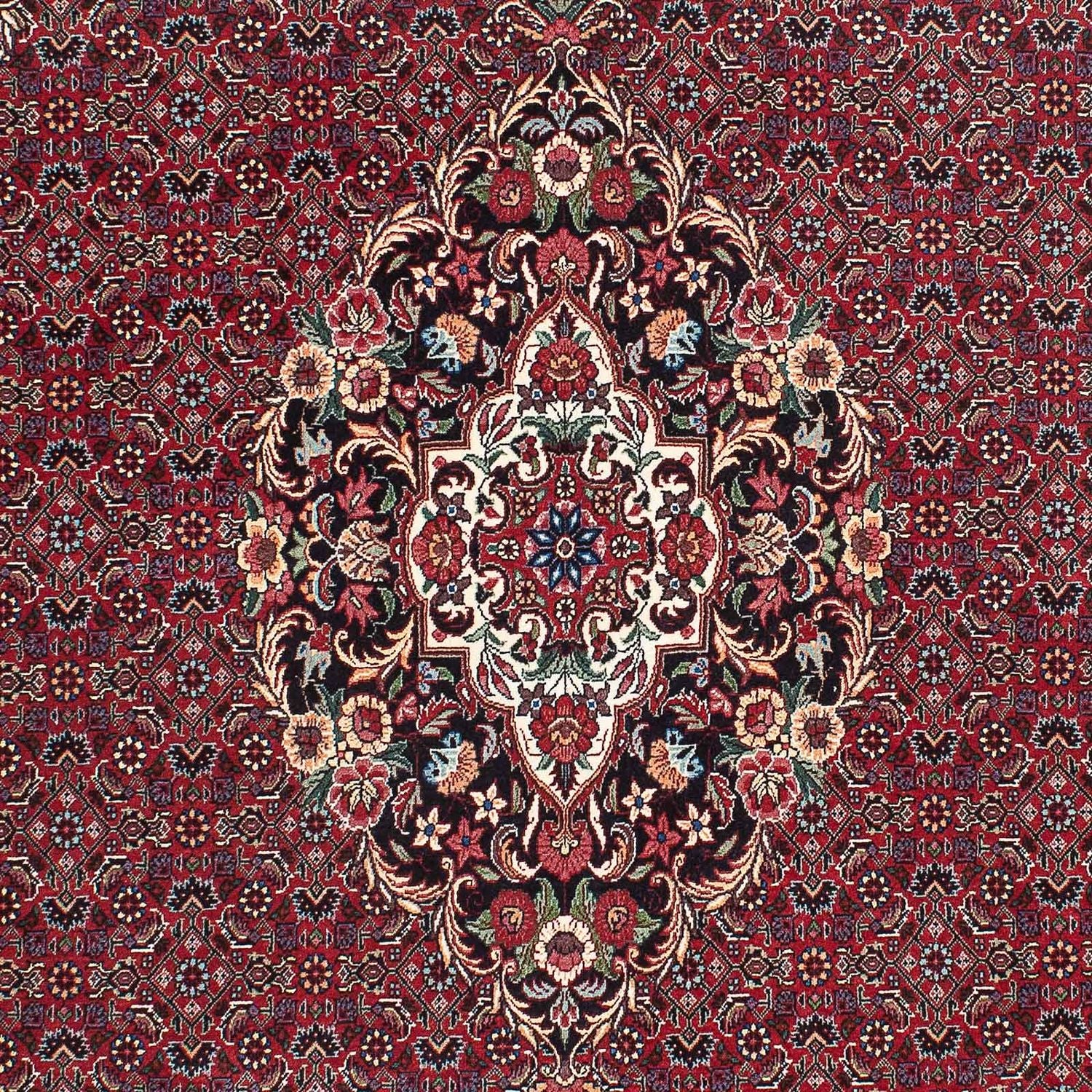 Persisk tæppe - Bijar - 233 x 140 cm - mørkerød